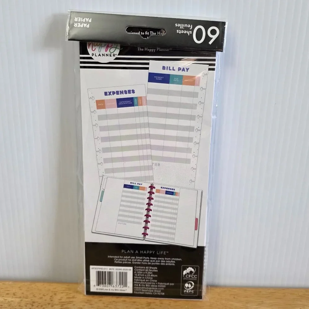 NWT The Happy Planner - Expenses Paper Refill